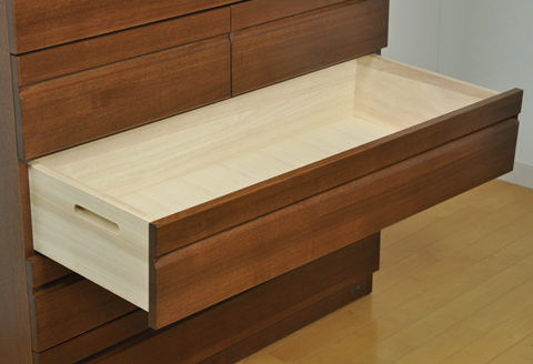 ノーツ 120-4段チェスト ハンドナチュラル色【諸富家具】：C327-003