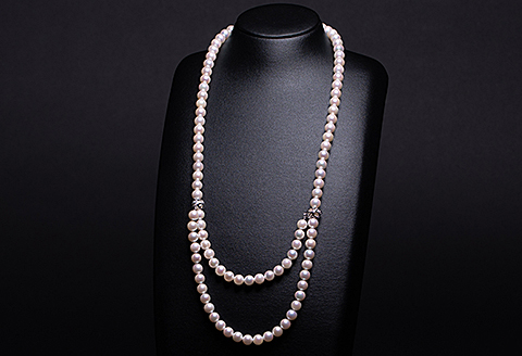 多様！真円系アコヤ真珠ロングネックレス：C917-003
