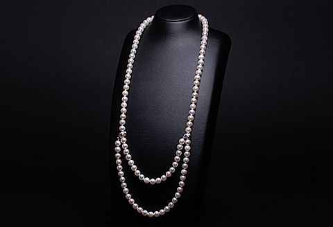 8.5-9アコヤ真珠バロックロングネックレス：C440-002