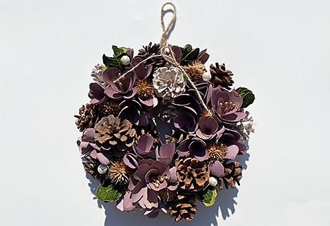 【定期便4回】ドライフラワーリース：B690-001