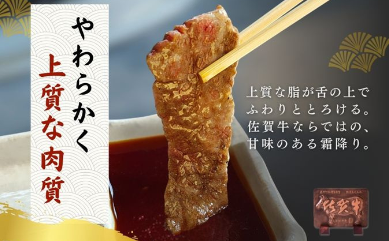 佐賀牛 ロース 焼肉用 500g 牛肉 黒毛和牛 カット済 バーベキュー 九州 佐賀県 佐賀市 佐賀丸美屋 焼肉屋：B335-019
