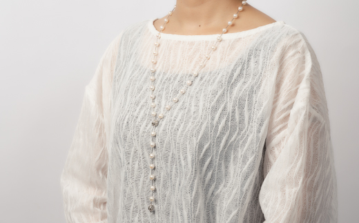 7.5-8アコヤ真珠シルバーパイプステーションネックレス80 ジュエリー アクセサリー ネックレス シンプル エレガント 真珠 パール 美穂野 佐賀市 ：C234-005