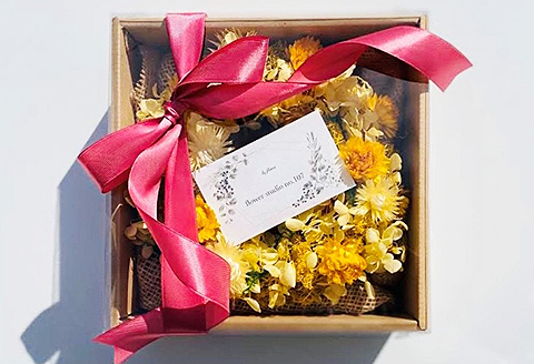 フラワーリース　イエロー：B180-038