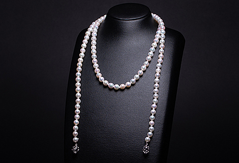 8-8.5アコヤ真珠バロックロングネックレス：C426-001