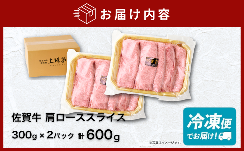 佐賀牛 肩ローススライス 600g：B205-014