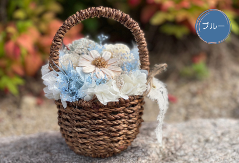 【4回定期便】ドライフラワーバスケットアレンジ：B865-003