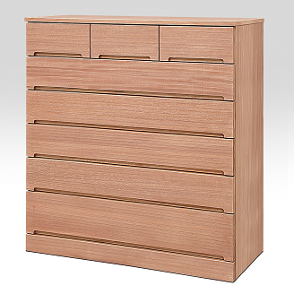 桐たんす 総桐柿渋染め パーシモン100幅6段：C263-001