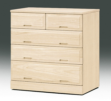 桐たんす 総桐クローゼット収納75幅4段 840D：C139-013