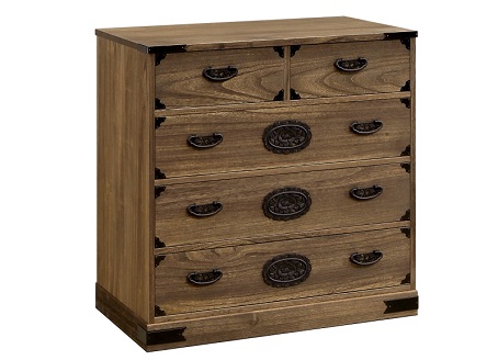 桐たんす 総桐民芸タンス日和 75幅4段：C197-007