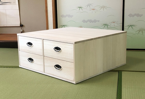 桐たんす 総桐押入収納布団台4杯引 75C：B910-001