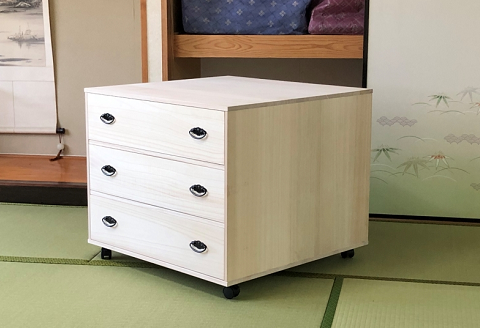 桐たんす 総桐押入収納ワイド3段 ROT-3：C139-014