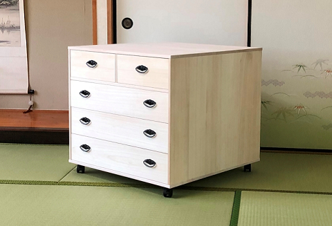 桐たんす 総桐押入収納ワイド4段 ROT-75：C160-003