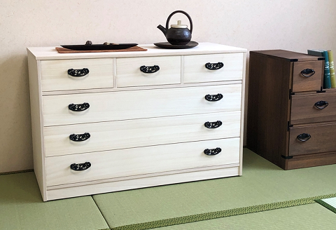 桐たんす 総桐衣裳チェスト HT-100幅4段C：C146-005