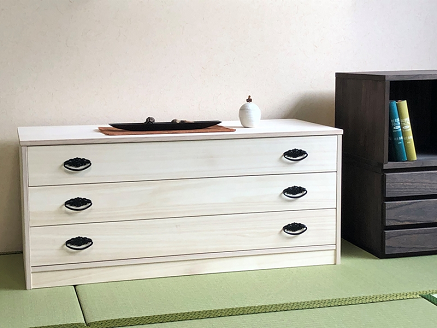 桐たんす 総桐着物チェスト深3段 NKT-3：B830-001