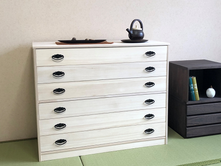 桐たんす 総桐着物チェスト深6段 NKT-6：C153-004