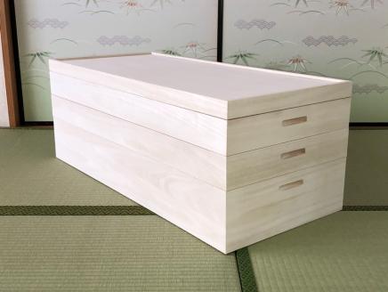 桐たんす 着物収納の定番 桐箱3段 KR-9M：B580-005