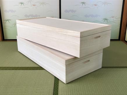 桐たんす 着物収納の定番 桐箱1段2個組 KR-8MW：B650-004
