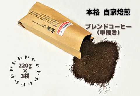 自家焙煎いづみやブレンドコーヒー（粉）220g×3袋：B120-019