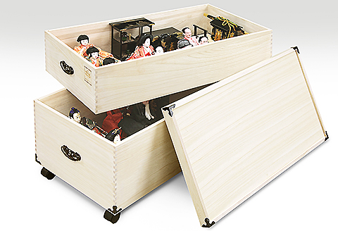 桐たんす 総桐ひな人形収納ケース2段 TS-2CL：B850-005