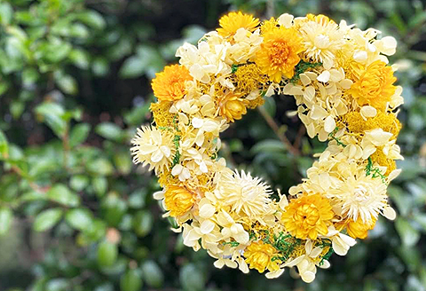 フラワーリース　イエロー：B180-038