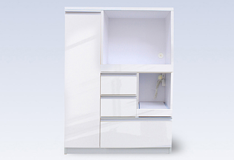 90レンジ台 クオーネ（白）【諸富家具】：C139-003