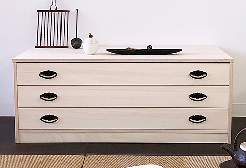 桐たんす 総桐衣裳タンス 3段：B950-004