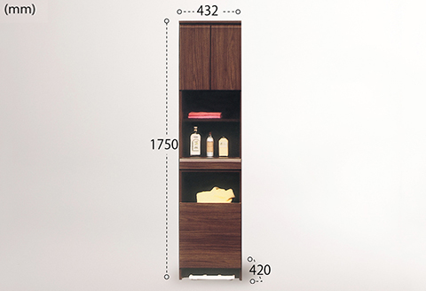 45幅ランドリー隙間収納（BR）【諸富家具】：C129-003