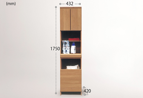 45幅ランドリー隙間収納（NA）【諸富家具】：C129-004