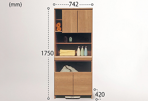 75幅ランドリー収納（NA）【諸富家具】：C150-042