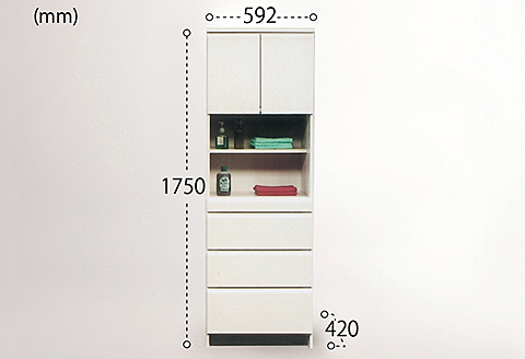 60幅サニタリー隙間収納（白）【諸富家具】：C150-043