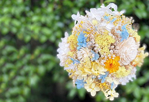 ドライフラワー＆プリザーブドフラワーボール：B180-037