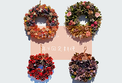 【定期便4回】ドライフラワーリース：B690-001