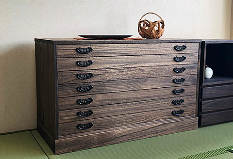 桐たんす 時代仕上げ総桐タンス 7段：C197-006