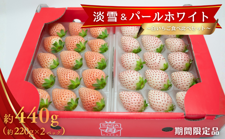 佐賀県産 白いちご 淡雪＆パールホワイト：B180-035