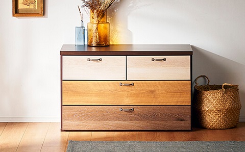 チェスト 90cm幅3段 ルコッタ【諸富家具】：B990-002