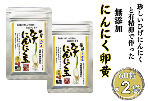 珍しいひげにんにくと有精卵で作ったにんにく卵黄 2袋セット：B130-041