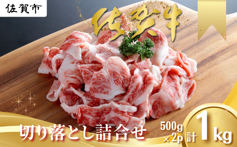 佐賀牛 切り落とし 1kg（500g×2P） 黒毛和牛 牛肉 ブランド牛 九州 和牛 佐賀県 佐賀市：B170-021