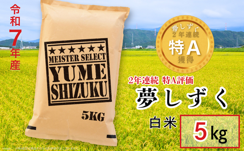五つ星お米マイスターが厳選！【新米】令和7年産 佐賀県産 夢しずく 白米 5kg おこめ 米 ：B175-018