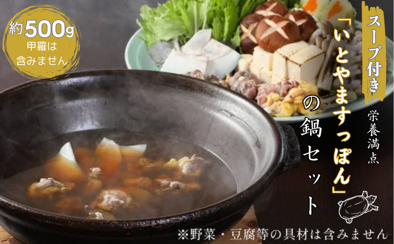 【スープ付き】栄養満点「いとやますっぽん」の鍋セット 500g 佐賀県産 スッポン 冷凍 鍋 カット済み 国産 簡単調理 美容 健康 コラーゲン 九州 佐賀県 佐賀市 ヤマト水産：B350-002