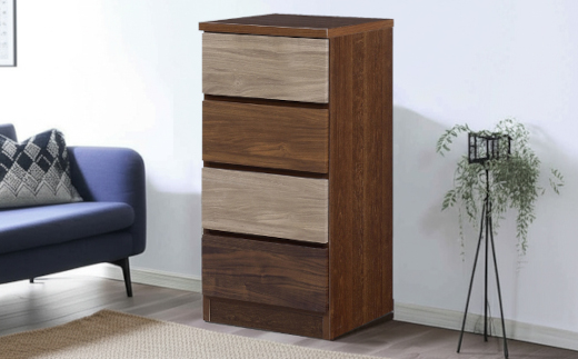 スリムチェスト ワルツ 幅40-4段 隙間収納【諸富家具】：B860-001