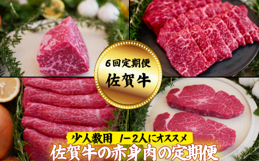 【定期便6回】【少人数用】佐賀牛 赤身肉の定期便：B980-002