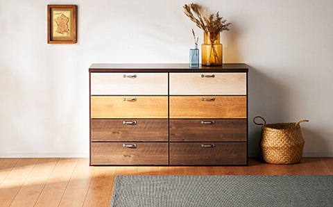 チェスト 120cm幅4段 ルコッタ【諸富家具】：C153-012