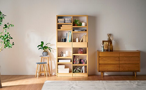 書棚 90cm幅 リーブル【諸富家具】：C201-001