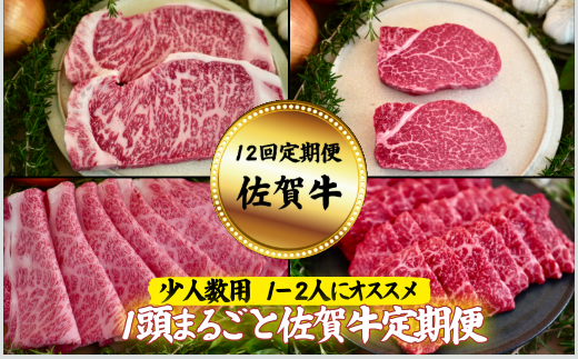 【定期便12回】【少人数用】1頭まるごと佐賀牛定期便：C172-008