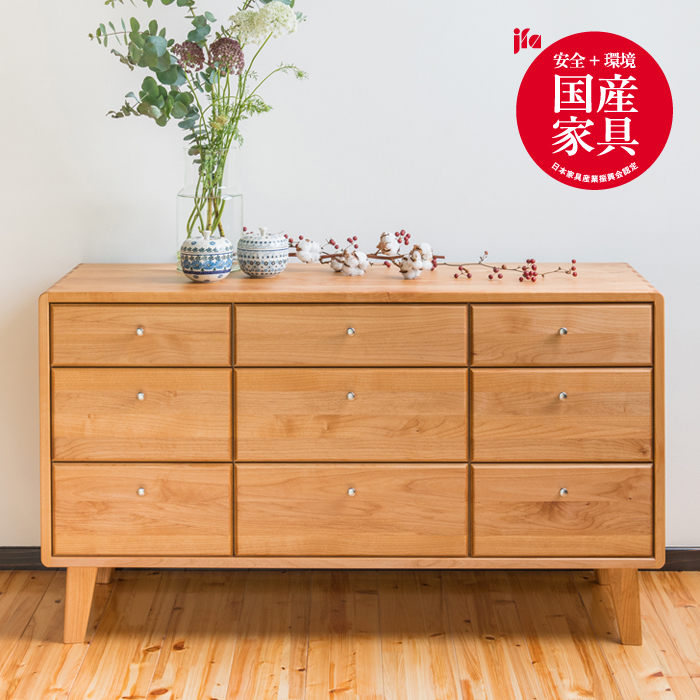 kumukumu120-3段リビングチェスト　クリア色【諸富家具】：C399-003