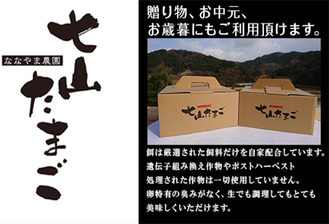 放し飼い！七山たまご 40個箱×2(合計80個) (Ｍ~Ｌサイズ相当) 玉子 生卵 鶏卵 佐賀県唐津産