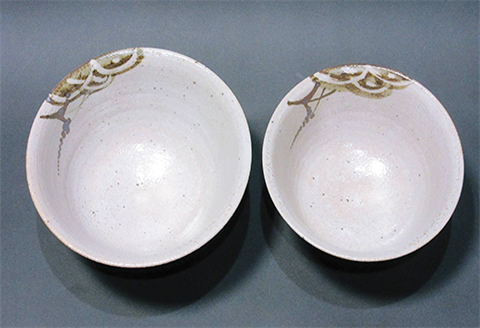 唐津焼 絵唐津夫婦飯碗(水引) お祝い 結婚 ペア 茶碗 ギフト