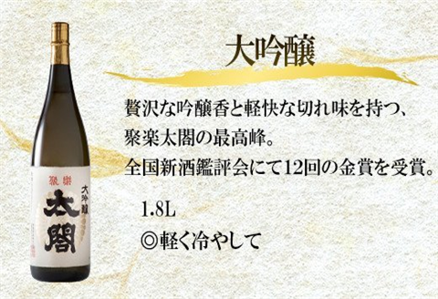 唐津地酒太閤 華やかな吟醸香と軽やかな味わい 山田錦38%精米 低温発酵 大吟醸酒 1800ml 1本 日本酒 B-1