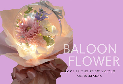 《光る!》割れないアクリルバルーンフラワー 花 おしゃれ 花束 プレゼント ギフト「2024年 令和6年」