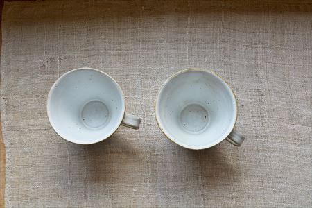 白マット コーヒーカップセット 唐津の焼物 食器 贈り物